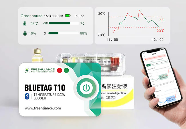 Insulin Bluetooth Temperature Data Logger Model