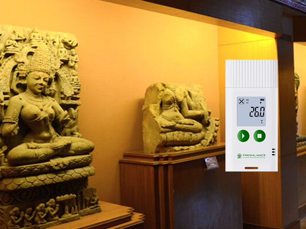 Museum temperature humidity monitor with display